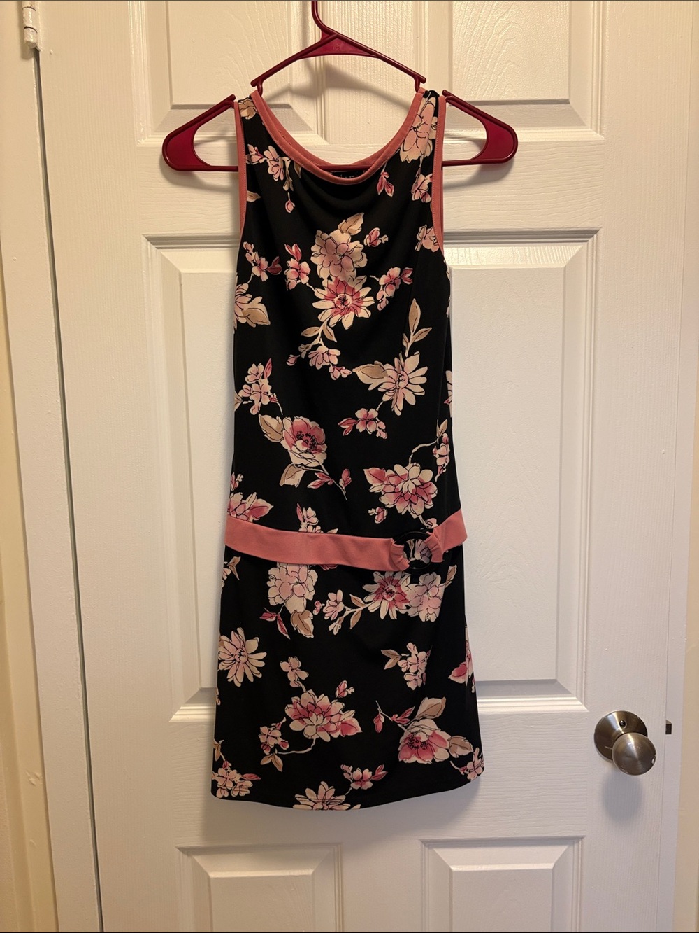 Ruby Rox Black Dress with Pink Floral Print